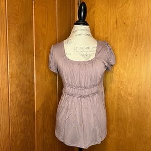 Comfy Taupe Top with Gathering